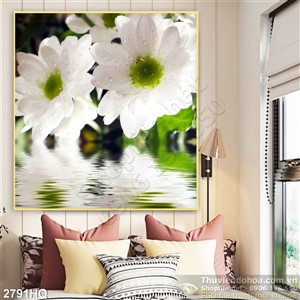 Tranh hoa Cúc nghệ thuật treo tường