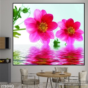 Tranh hoa Cúc trang trí bếp