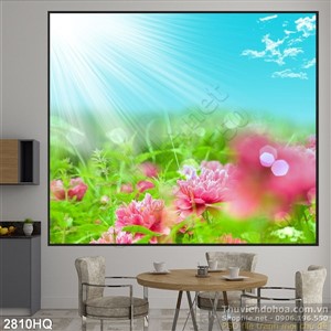 Tranh hoa lá dán tường long lanh
