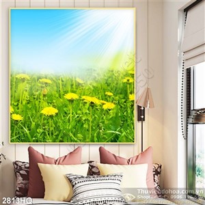 Tranh hoa Cúc trang trí dán tường đẹp