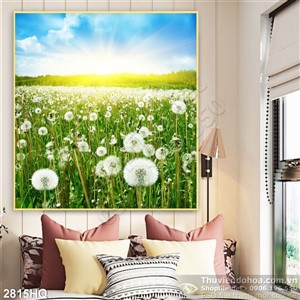 Tranh hoa Bồ công anh trong gió