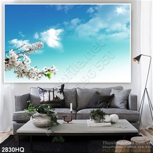 Tranh hoa lá mùa xuân đẹp độc đáo