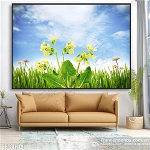 Tranh hoa lá trang trí tường phòng khách