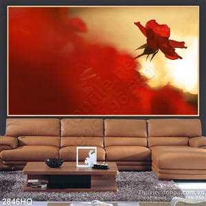 Tranh hoa lá trang trí tường hiện đại