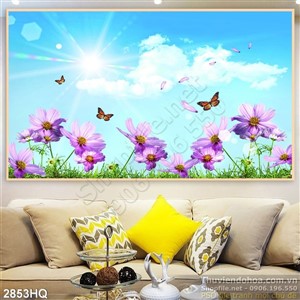 Tranh hoa lá trang trí treo tường phòng khách