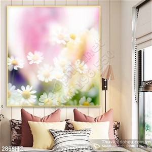 Tranh hoa lá trang trí phòng ngủ