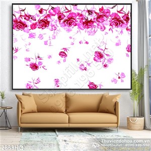 Tranh hoa hồng dán tường độc đáo