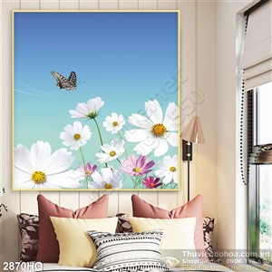 Tranh hoa Hồ điệp trang trí dán tường