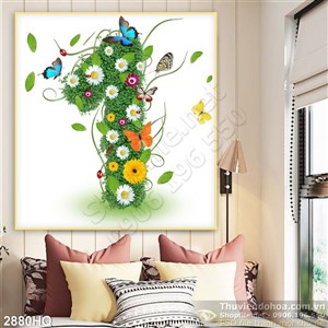 Tranh hoa lá trang trí hiện đại