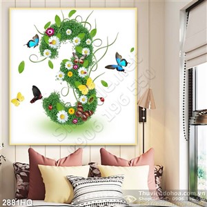 Tranh hoa lá hiện đại treo tường