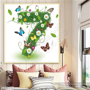 Tranh hoa lá đẹp trang trí phòng khách