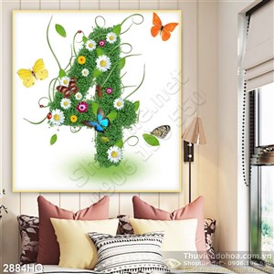 Tranh hoa lá trang trí dán tường đẹp