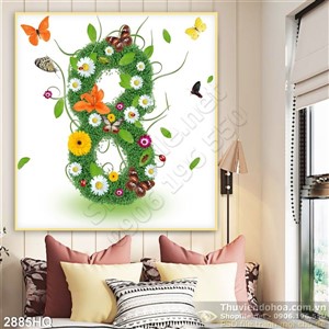 Tranh hoa lá số 8 đẹp