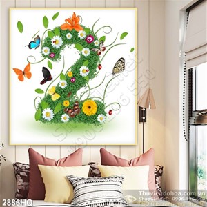 Tranh hoa lá số 2 treo tường đẹp
