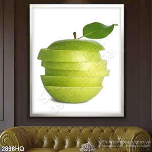 Tranh hoa lá và trái cây trang trí phòng ăn