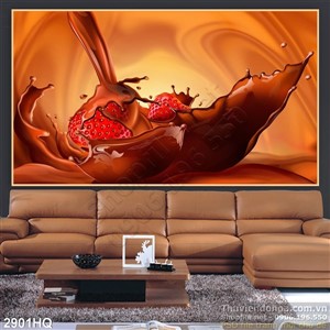 Tranh hoa lá trang trí bếp