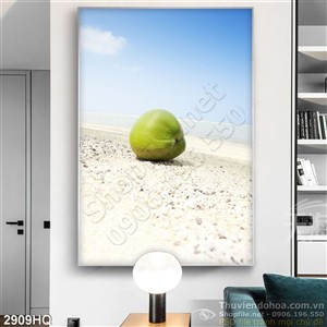 Tranh quả dừa trang trí bếp