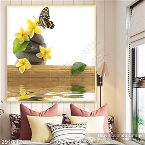 Tranh hoa lá Spa trang trí đẹp