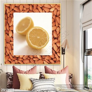 Tranh quả cam in gạch