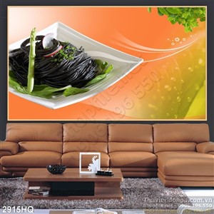Tranh hoa lá và món ăn