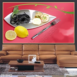 Tranh hoa và các món ăn trang trí