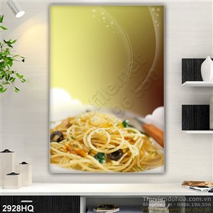 Tranh mì xào trang trí bếp