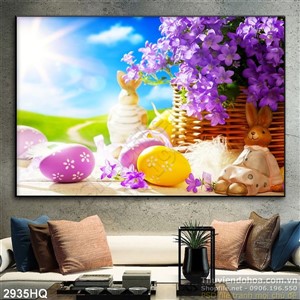 Tranh hoa lá trang trí phòng bếp