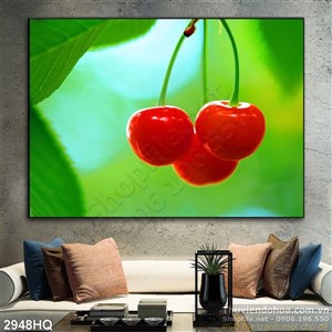 Tranh quả cherry trang trí tường