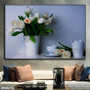 Tranh hoa tulip trang trí dán tường đẹp