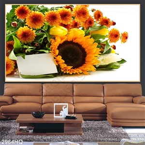 Tranh hoa Hướng dương trang trí đẹp
