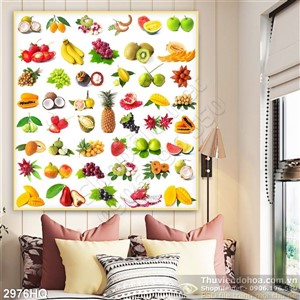 Tranh tổng hợp các loại trái cây cho bé