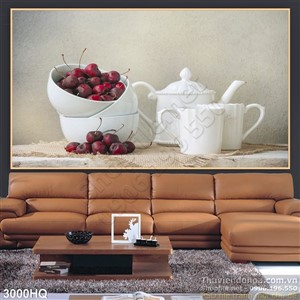 Tranh quả cherry trang trí tường