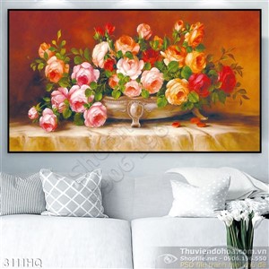 Tranh hoa hồng trang trí đẹp