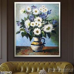 Tranh bình hoa trang trí treo tường