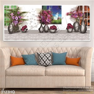 Tranh bình hoa treo tường