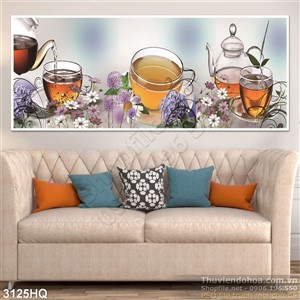 Tranh tách trà gừng nóng