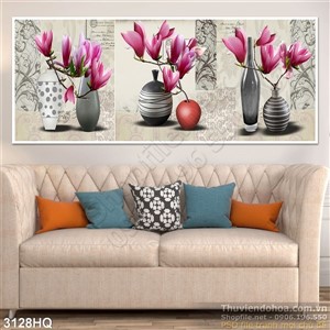 Tranh bình hoa đẹp độc đáo