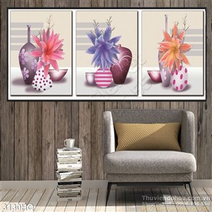 Tranh bình hoa trang trí phòng khách