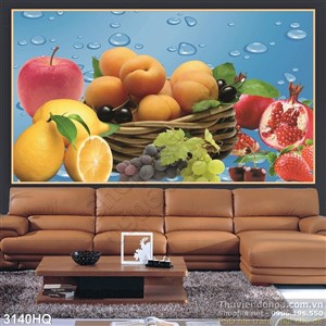 Tranh hoa quả làm nước ép