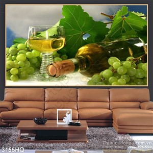 Tranh rượu nho trang trí quán
