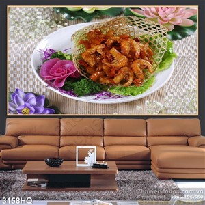 Tranh nha hang quan an các món ăn