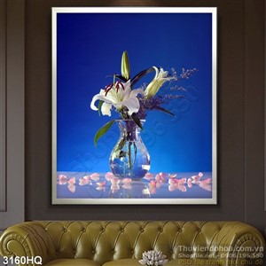 Tranh hoa Ly treo tường phòng khách