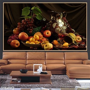 Tranh hoa quả sơn dầu treo tường
