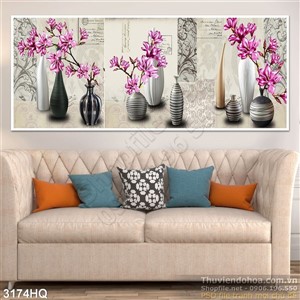 Tranh bình hoa trang trí treo tường