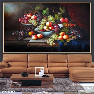 Tranh sơn dầu hoa quả Châu Âu