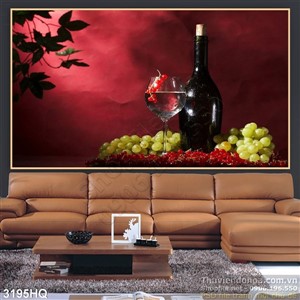 Tranh rượu nho trang trí treo tường