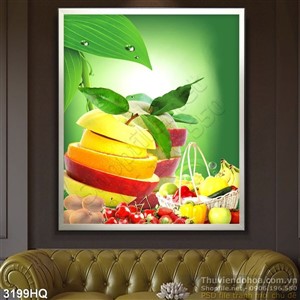 Tranh trái cây nước ép
