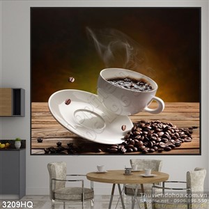 Tranh ly cà phê