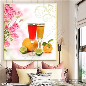 Tranh nước ép chanh cam