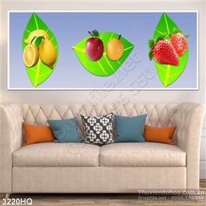 Tranh quả  cam và quả dâu